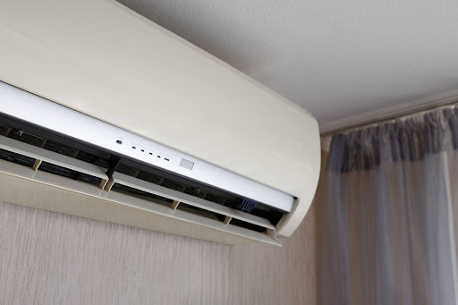 Indoor AC unit running in the summer.